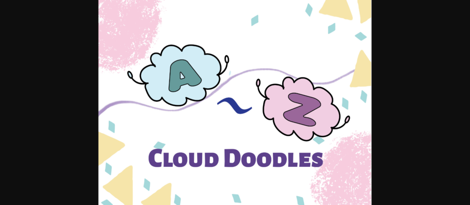 Cloud Doodles Font Poster 3