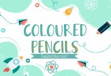 Coloured Pencils Font Coloured Pencils Font Poster 1