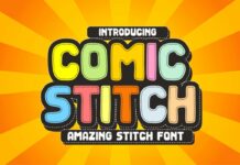 Comic Stitch Font Poster 1
