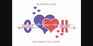 Couple Heart Font Poster 1