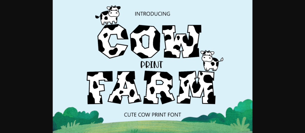 Cow Print Farm Font Poster 1