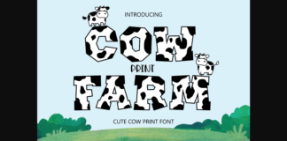 Cow Print Farm Font Poster 1