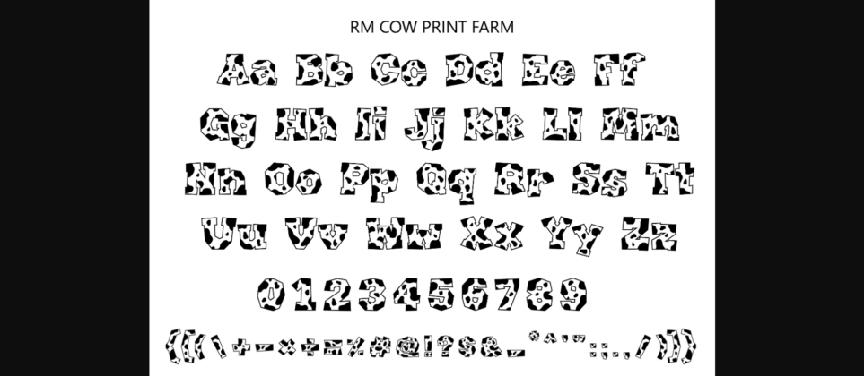Cow Print Farm Font Poster 4