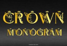 Crown Monogram Font Poster 1