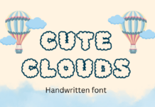 Cute Clouds Font Poster 1