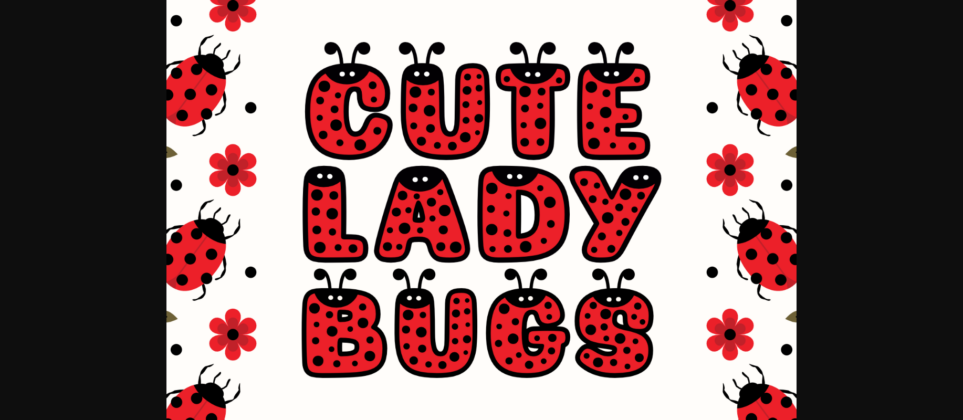 Cute Lady Bugs Font Poster 3