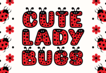 Cute Lady Bugs Font Poster 1