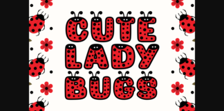 Cute Lady Bugs Font Poster 1