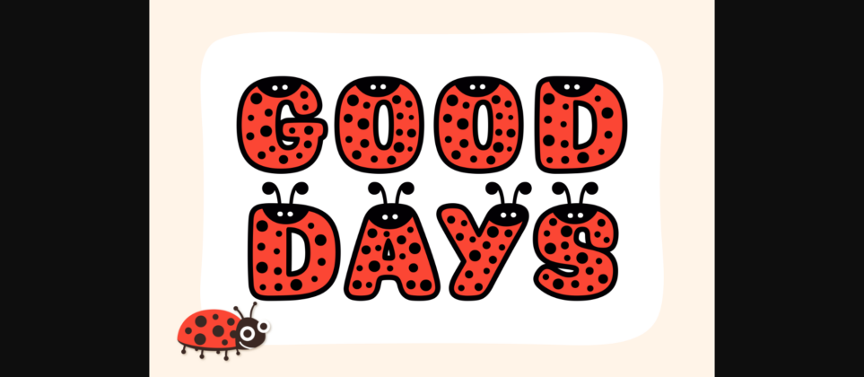 Cute Lady Bugs Font Poster 5