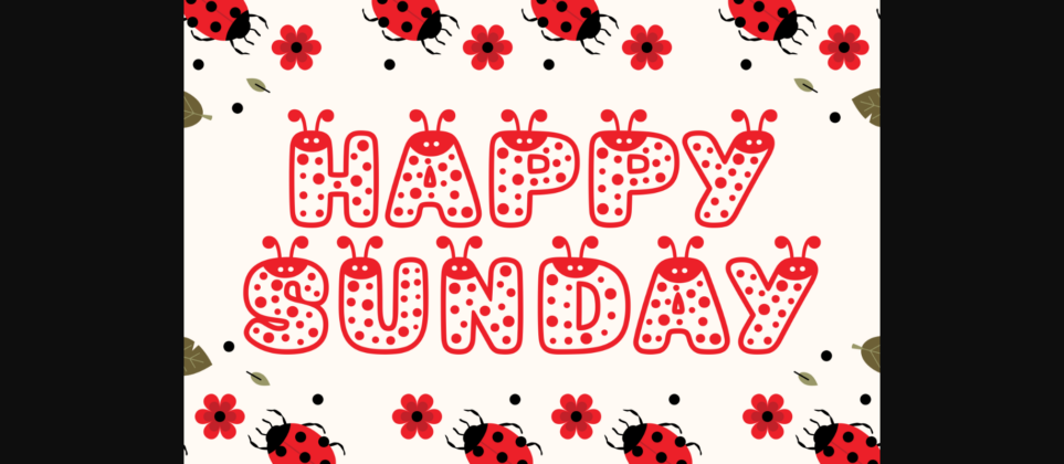 Cute Lady Bugs Font Poster 7