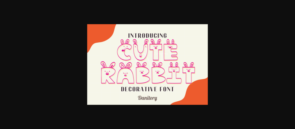 Cute Rabbit Font Poster 3