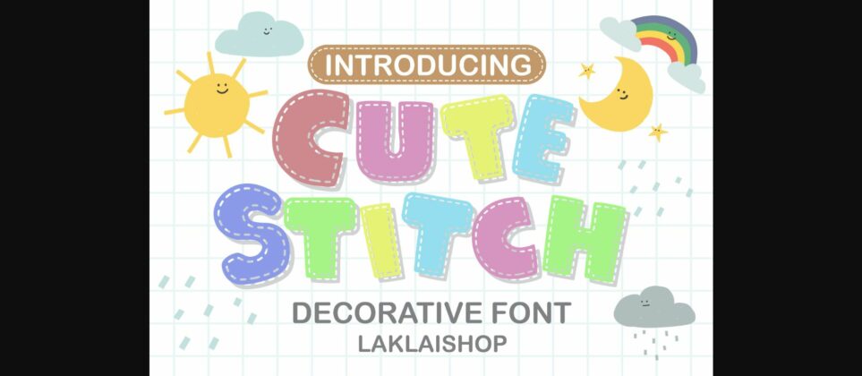Cute Stitch Font Poster 3
