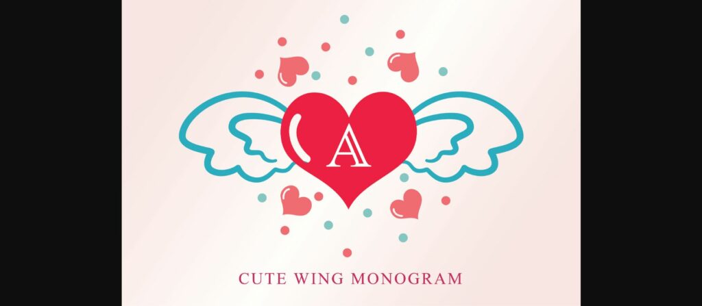 Cute Wing Monogram Font Poster 3