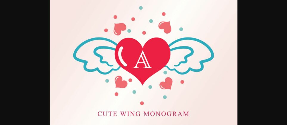 Cute Wing Monogram Font Poster 3