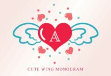 Cute Wing Monogram Font Poster 1