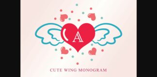 Cute Wing Monogram Font Poster 1