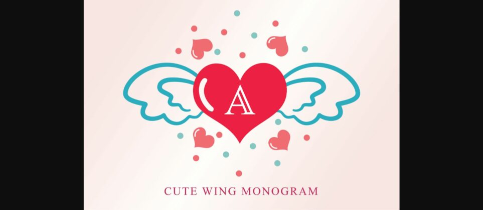 Cute Wing Monogram Font Poster 1