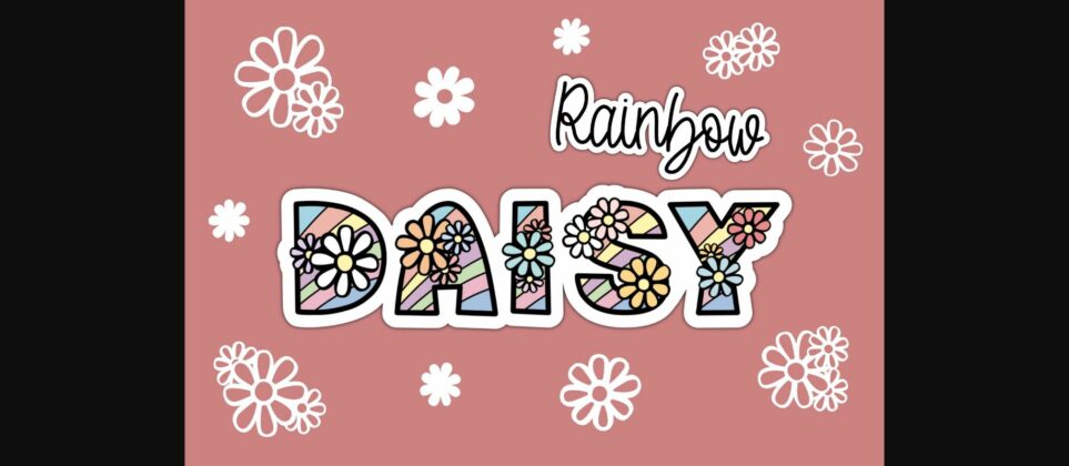 Daisy Rainbow Font Poster 3