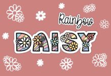 Daisy Rainbow Font Poster 1