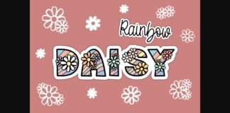 Daisy Rainbow Font Poster 1