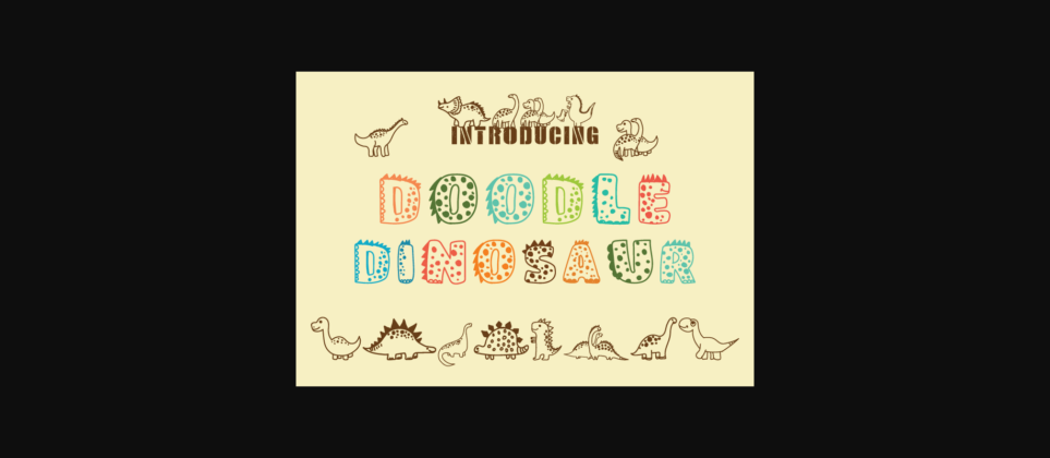 Doodle Dinosaur Font Poster 3
