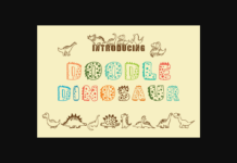 Doodle Dinosaur Font Poster 1