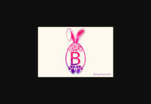 Easter Bunny Rose Font Poster 1