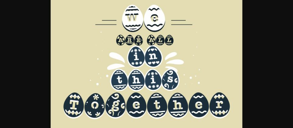 Easter Egg Stencil Font Poster 4