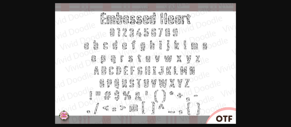 Embossed Heart Font Poster 4
