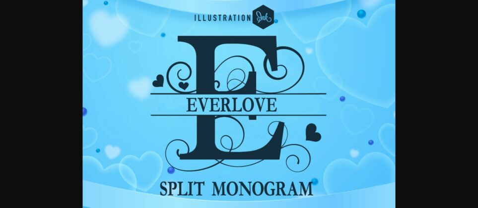 Everlove Split Monogram Font Poster 3