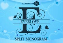 Everlove Split Monogram Font Poster 1