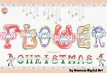Flower Christmas Font Poster 1