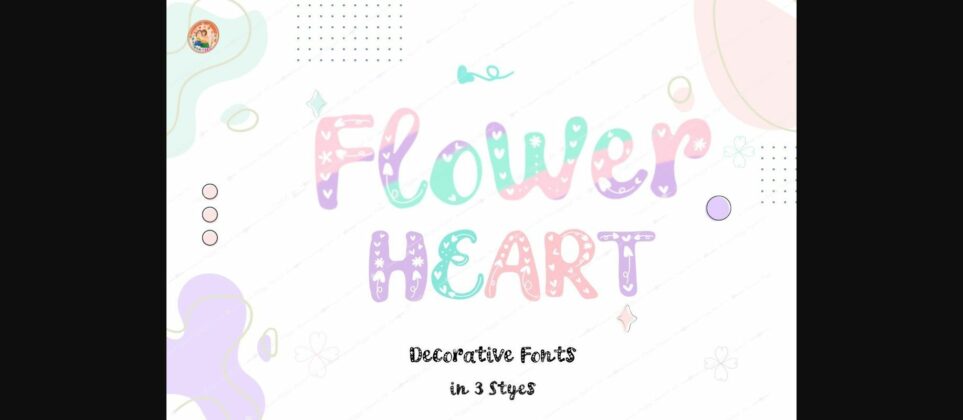 Flower Heart Font Poster 4