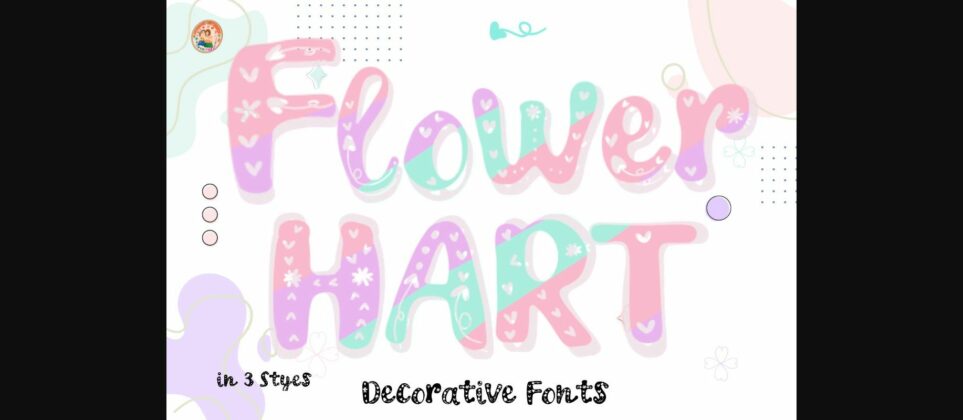Flower Heart Font Poster 3