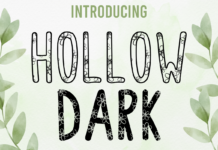 Flowers Hollow Dark Font Poster 1