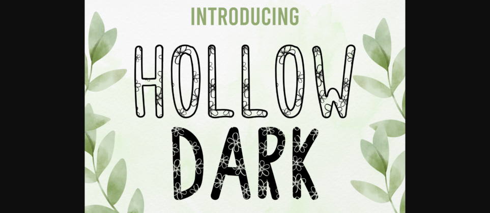 Flowers Hollow Dark Font Poster 1