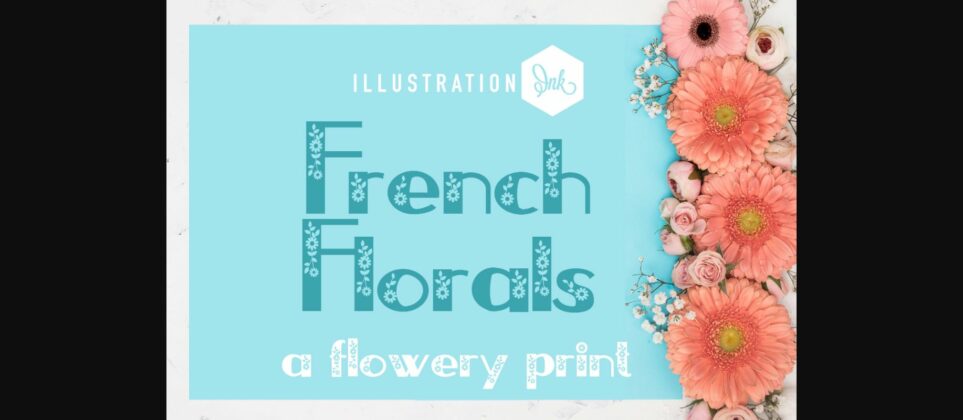 French Florals Font Poster 3