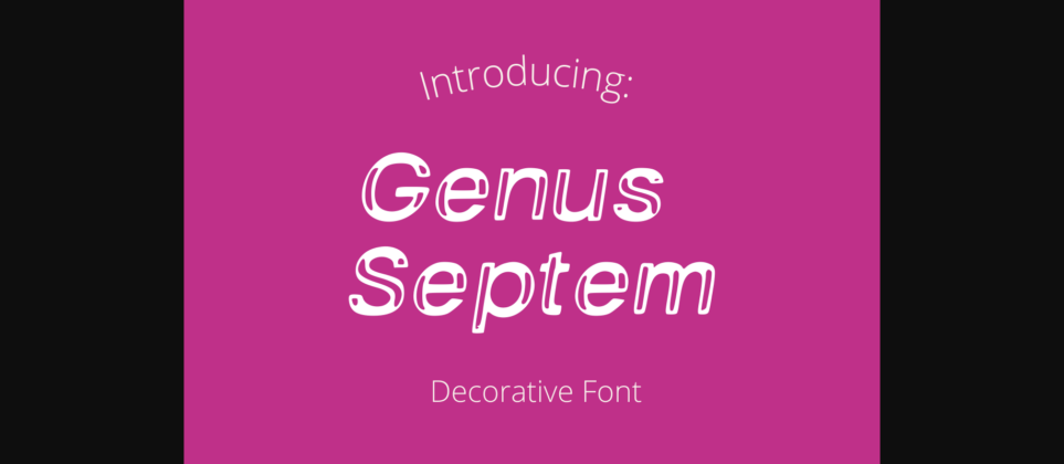 Genus Septem Font Poster 1