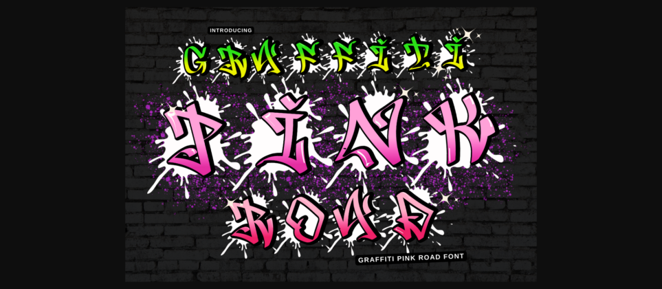 Graffiti Pink Road Font Poster 3