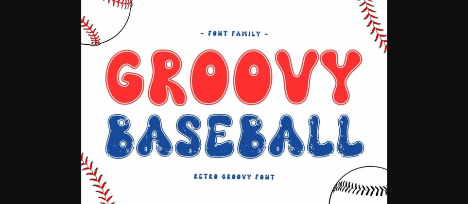 Groovy Baseball Font Poster 3