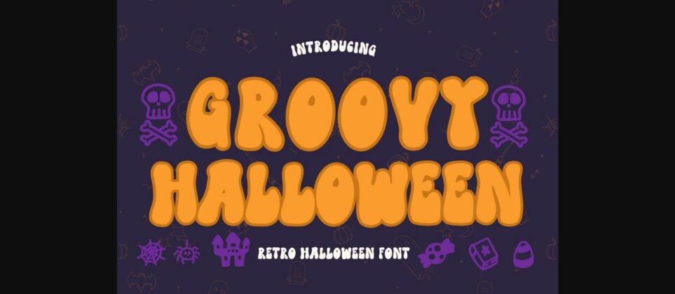 Groovy Halloween Font Poster 3