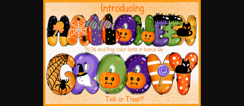 Halloween Groovy Font Poster 3