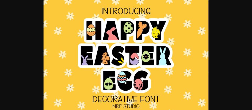 Happy Easter Egg Font Poster 3