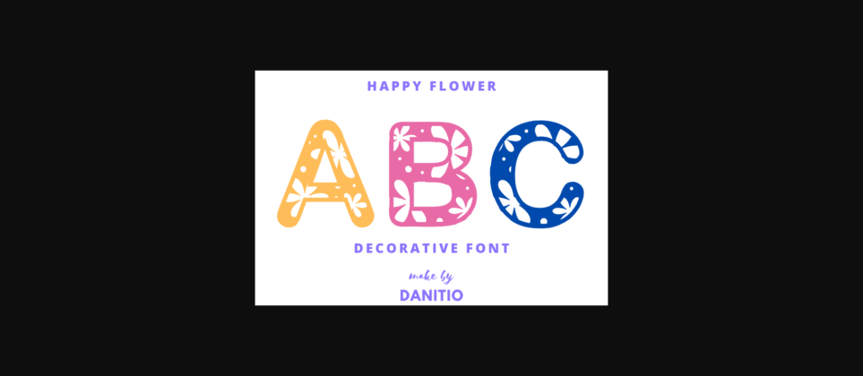 Happy Flower Font Poster 3