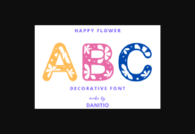 Happy Flower Font Poster 1
