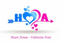 Heart Arrow Font Poster 1