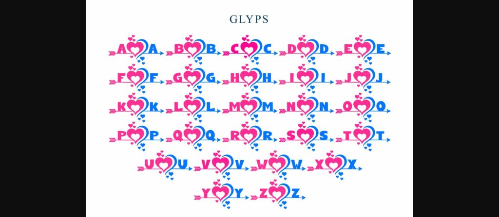 Heart Arrow Font Poster 6