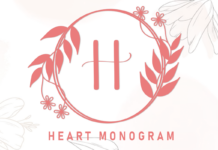 Heart Monogram Font Poster 1