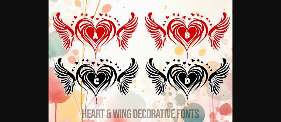 Heart & Wing Font Poster 3