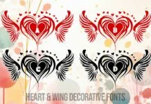 Heart & Wing Font Heart & Wing Font Poster 1